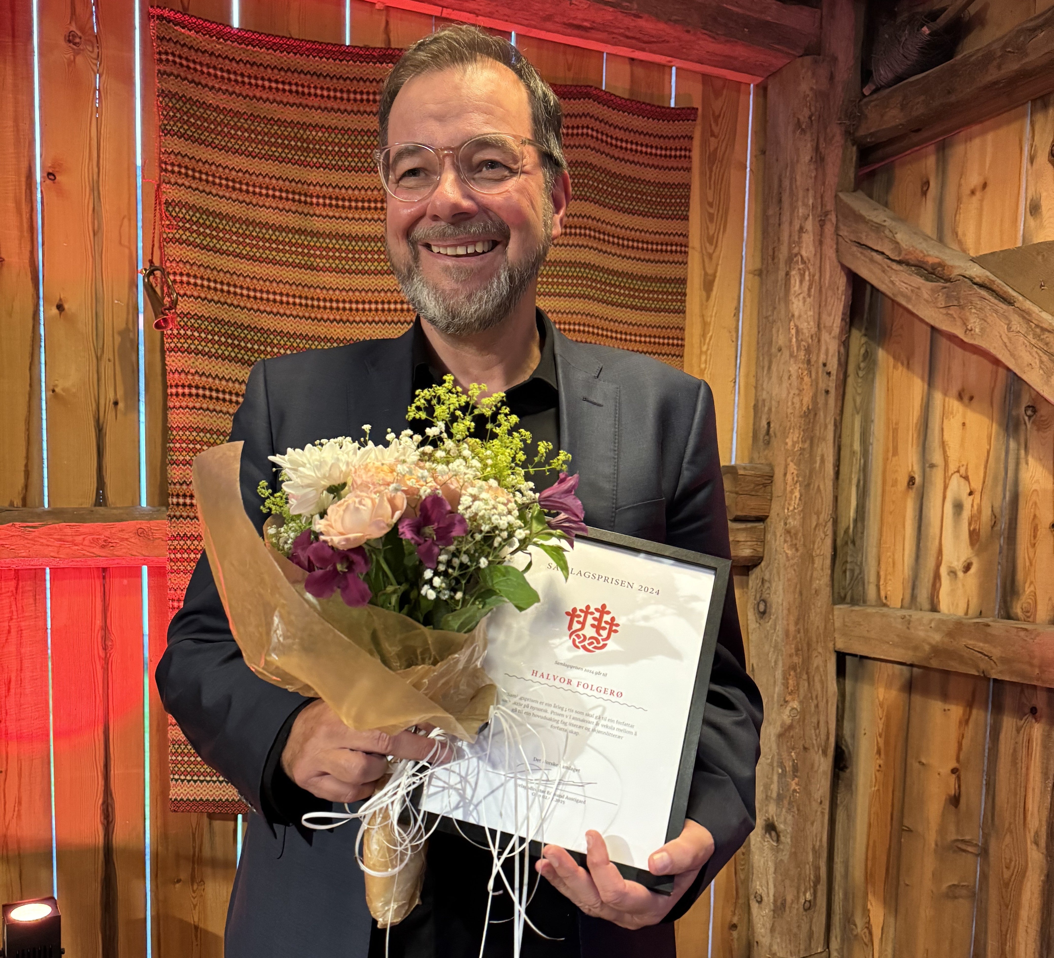 Halvor Folgerø på utdelinga av prisen. 