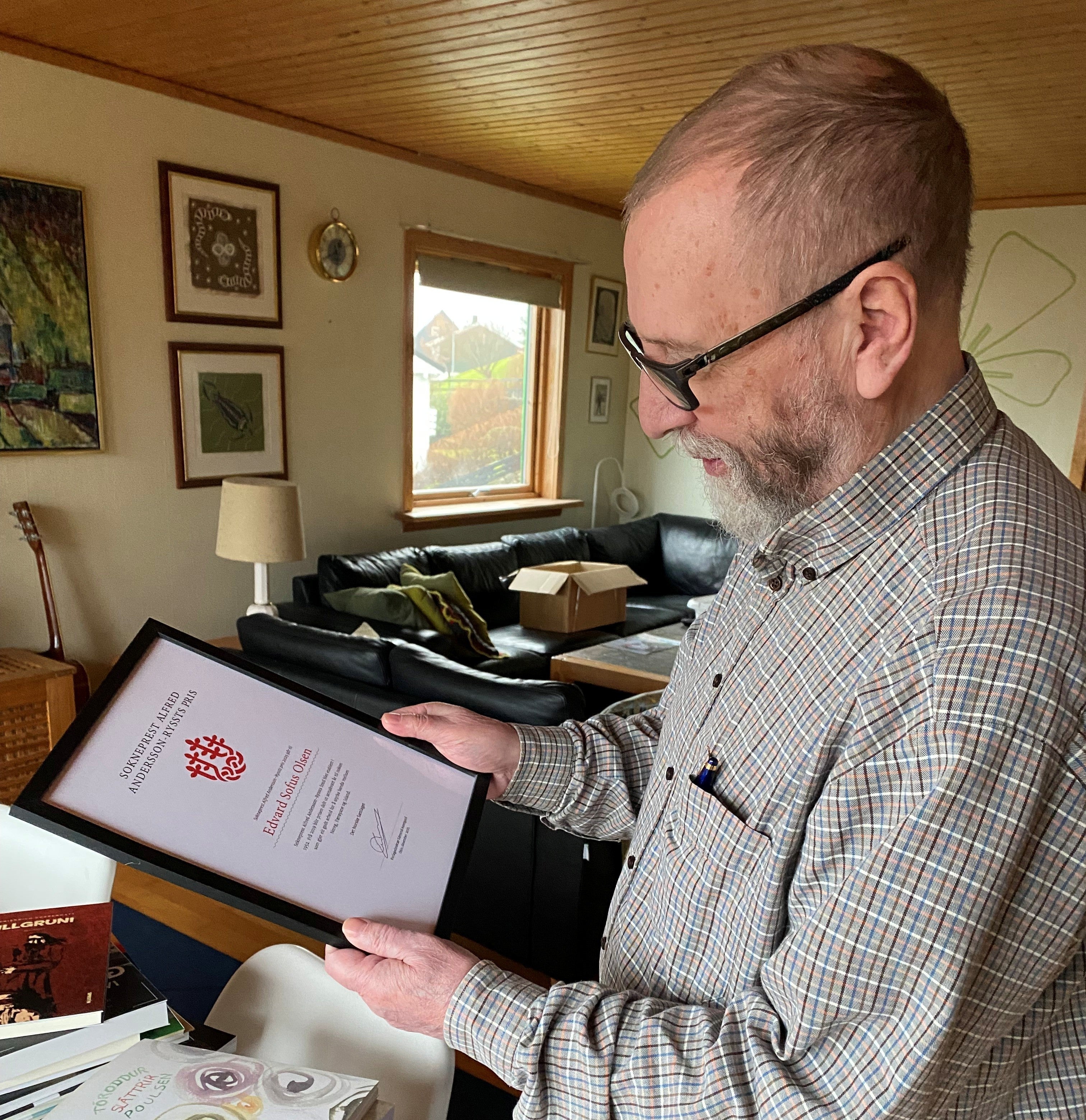 Sokneprest Alfred Andersson-Ryssts pris 2025 til Edvard S. Olsen